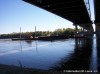 The Katy Trail going under the Page Extension bridge over the Missouri River